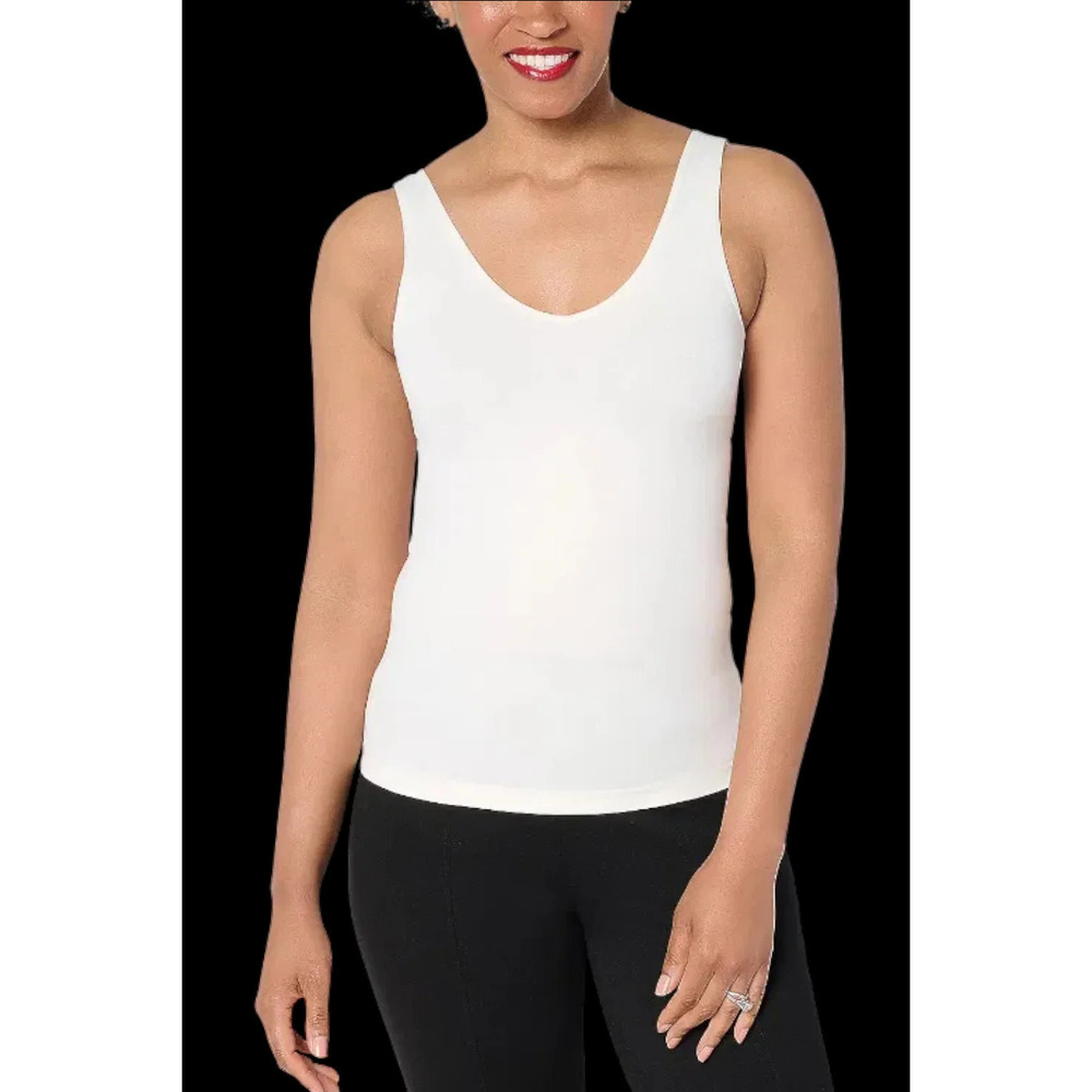 Breezies Women's Cooling Seamless Reversible Cami White - Regular